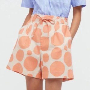 Peach Marimekko x uniqlo polka dot linen blend shorts M